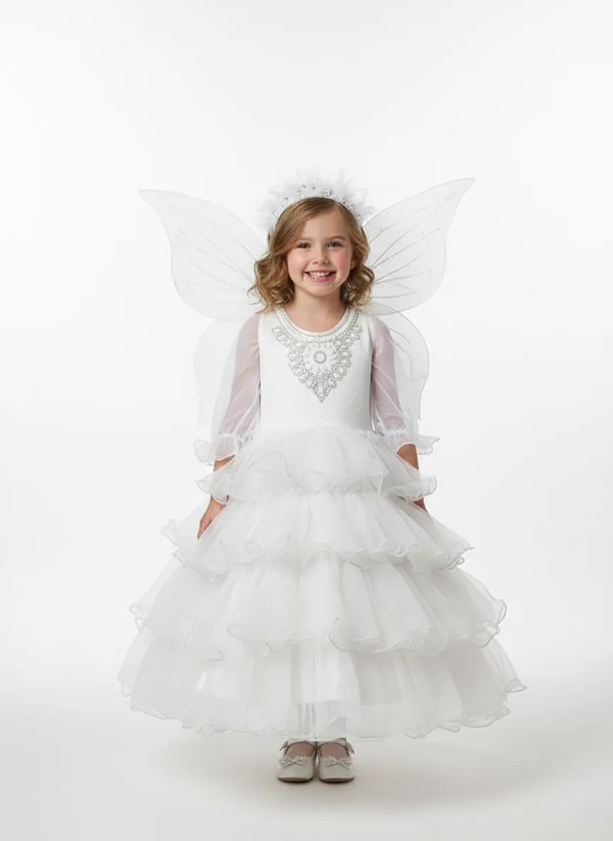 Girl's Angel Fairy Costume - White