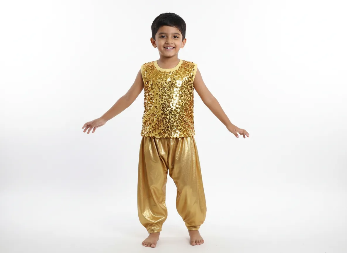 Boy's Shimmer Sequin Dance -Golden & Yellow
