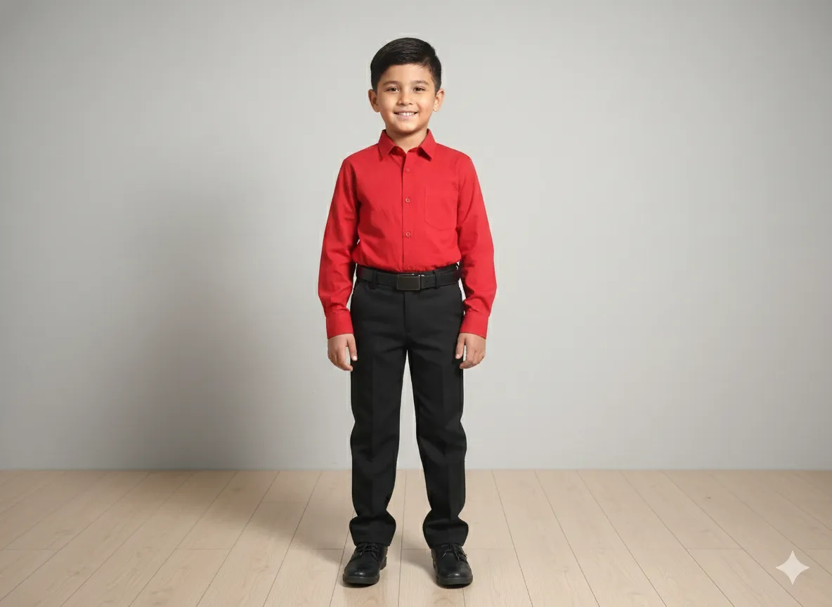 Boy's Red & Black Party Wear Pant shirt - Red & Black